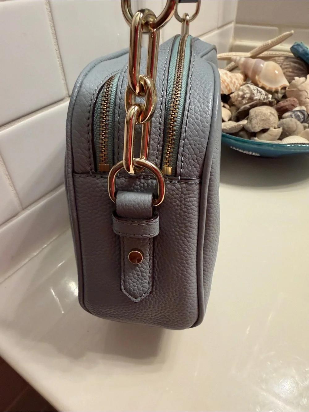 kate spade Light Blue Mulberry Street Pebbled Leather Crossbody Bag